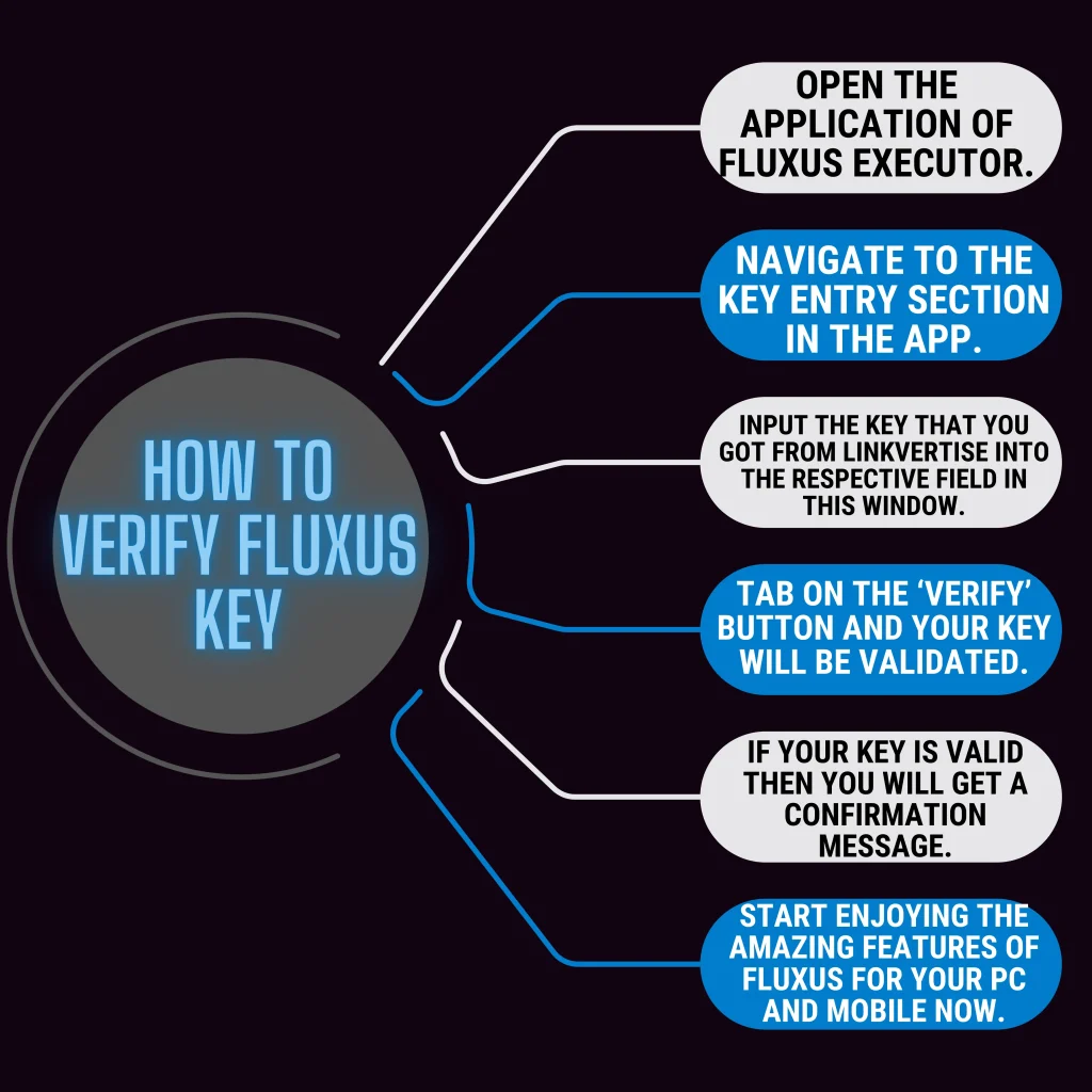 Steps for verifying fluxus key infographic