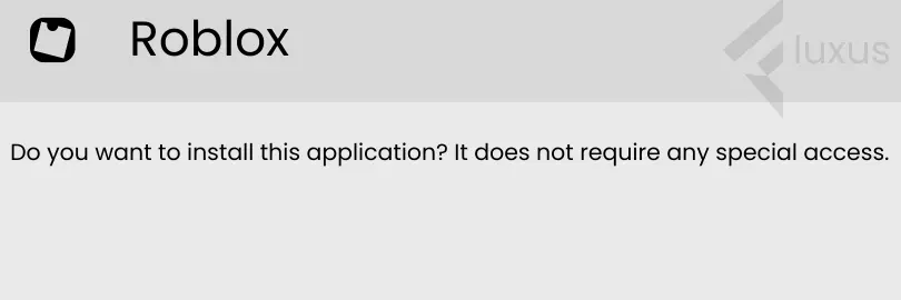 Granting permission to install Roblox image