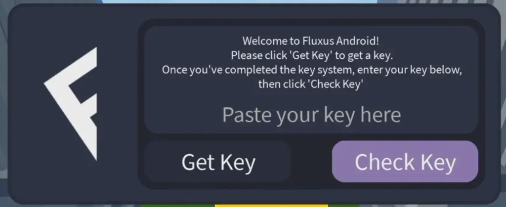 Check fluxus key for verification screenshot